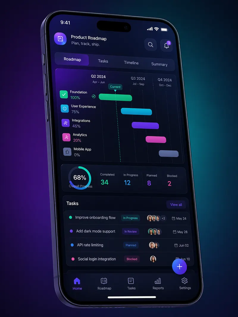 Mobile product roadmap preview